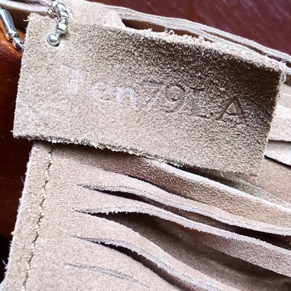 Boho fringed brown suede shoulder bag, very good craftsmanship. Indian made - Picture 3 of 9